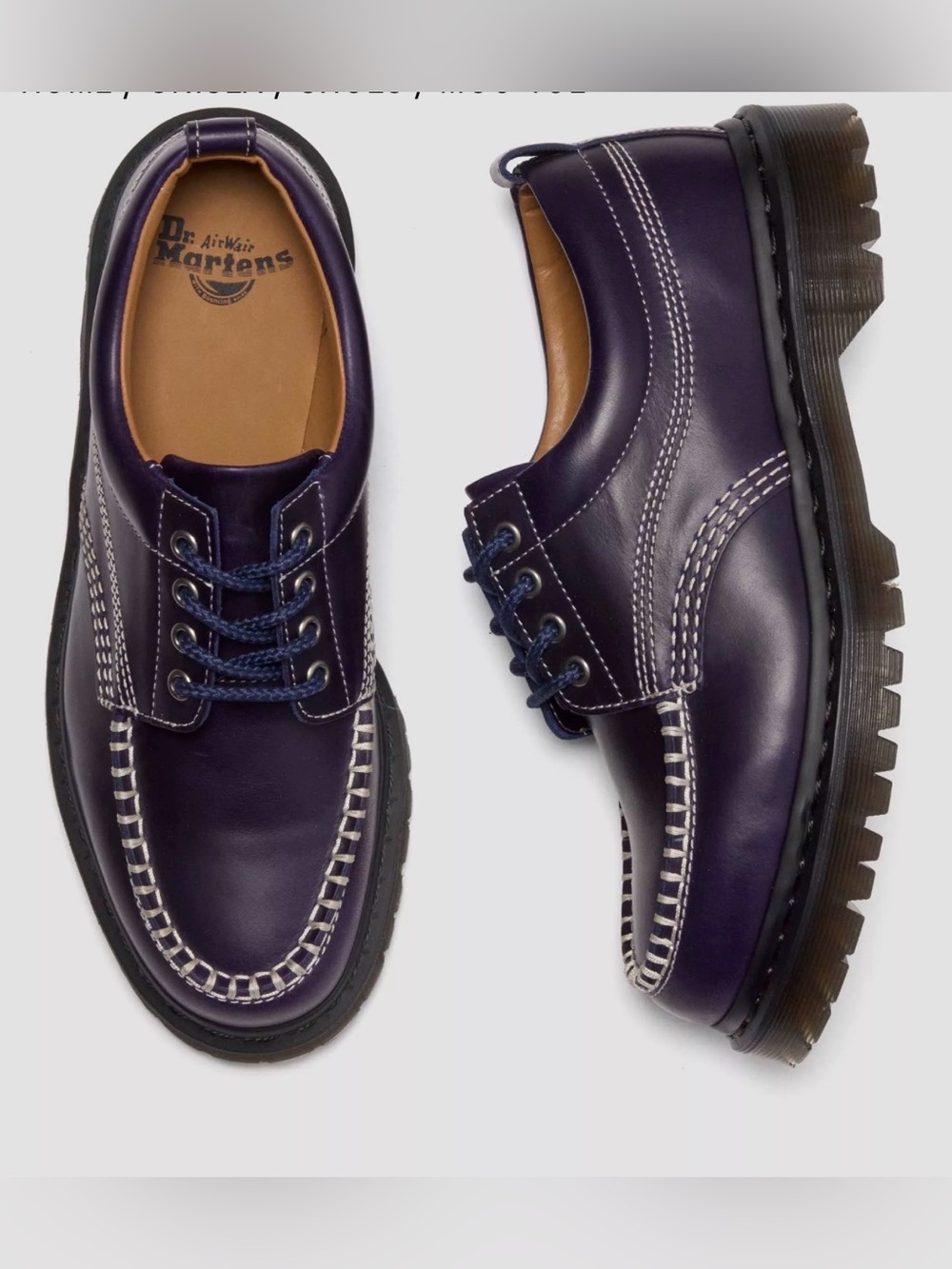 NWOB Dr. Martens Lowell Leather Moc Toe Shoes Midnight Blue - Women’s 8 Men’s 7
